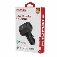 Promate  DriveGear-30W, 30W heavy duty car charger with 2 ultra-fast charging ports