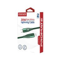 PROMATE ICORD-PD20 20W Power Delivery High Tensile Strength Lightning Cable (GREEN)