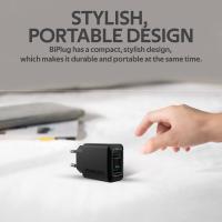 PROMATE BiPlug 12W Wall Charger with Dual USB Ports
