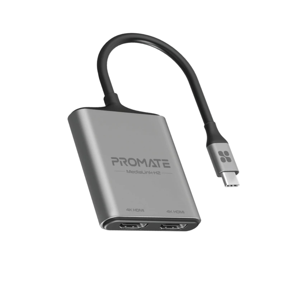 promate MediaLink-H2 ( 4K High Definition USB-C to Dual HDMI Adapter )