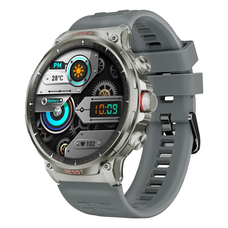 "xWatch-R20.Silver 1.85"" Round Screen Fitness Tracker Smartwatch w/ BT Calling, IP67, Multi-Sport Modes, Health Sensors, 710mAh battery, Metallic Frame" 
