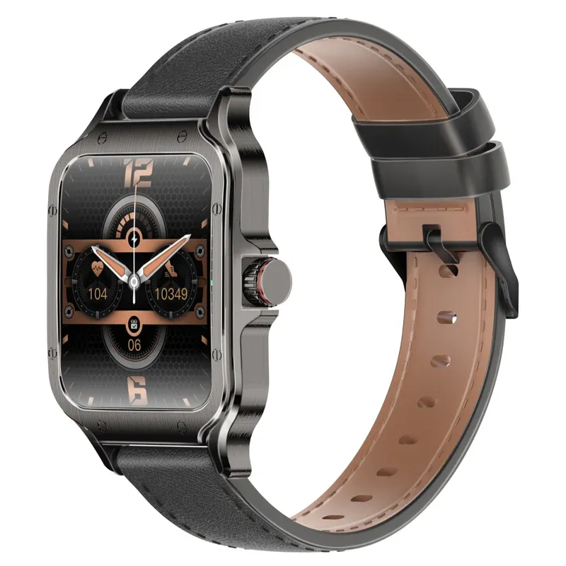 "XWatch-RM.Black 1.78"" Curved AMOLED Fitness Tracker Smartwatch w/ BT Calling, IP68, Multi-Sport Modes, Health Sensors, Stainless Steel Casing." 