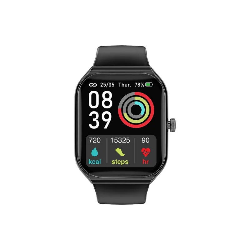 [ProWatch-AM19.Black] "ProWatch-AM19.Black 1.96"" IP68 Fitness Tracker Smartwatch w/ BT Calling, Multi-Sport Modes, Health Sensors, AMOLED display"