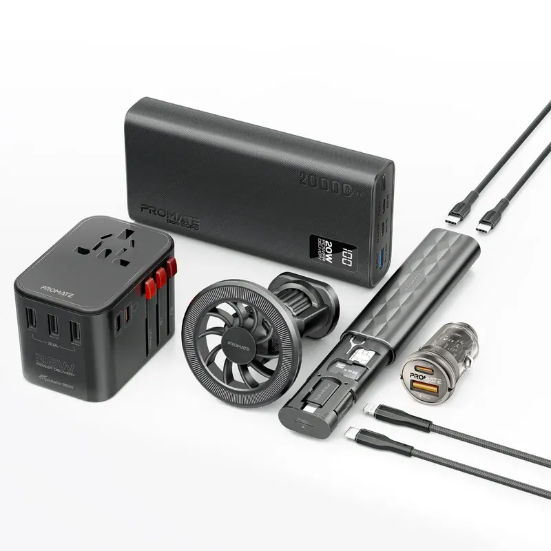 [PowerGear-Pro] "PowerGear-Pro 7-in-1 Charging Travel Kit w/ 20000mAh Power Bank, 36W Universal AC Adapter, 65W Mini Car Charger, Magnetic Mount , USB-C to Lighting Cable, USB-C Cable & Accessory Kit." 