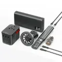 "PowerGear-Pro 7-in-1 Charging Travel Kit w/ 20000mAh Power Bank, 36W Universal AC Adapter, 65W Mini Car Charger, Magnetic Mount , USB-C to Lighting Cable, USB-C Cable & Accessory Kit." 