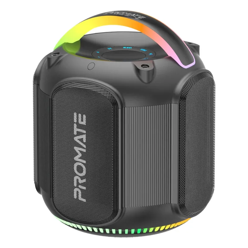 "Strike-80 80W Hi-Fi Stereo Bluetooth Speaker w/ AUX/USB/TF/Guitar Port/Handsfree, RGB Lights, IPX5 rating" 