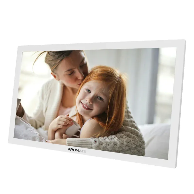 "Memoria-15.White 15.6"" Full HD Multimedia Digital Photo Frame, 32Gb built in storage, Wireless connectivity, USB/TF Card Support." 