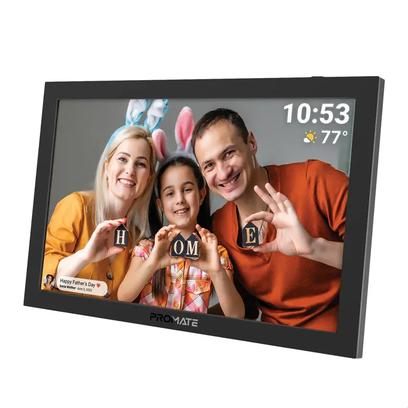"Memoria-10.Black 10.1"" Full HD Multimedia Digital Photo Frame, 16Gb built in storage, Wireless connectivity, USB/TF Card Support." 