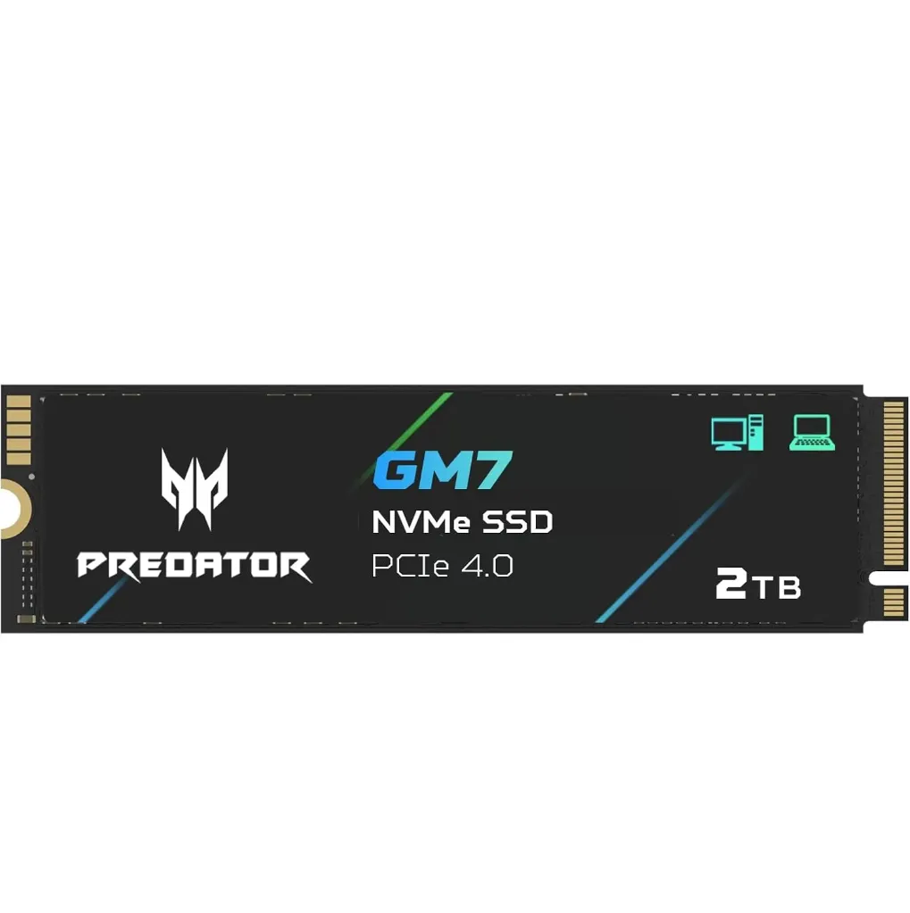 [GM7-2TB] ACER PREDATOR GM7 2TB SSD M.2 2280 Pcle Gen 4x4 NVMe 2.0 Read Speed  Up to 7200 MB/s.