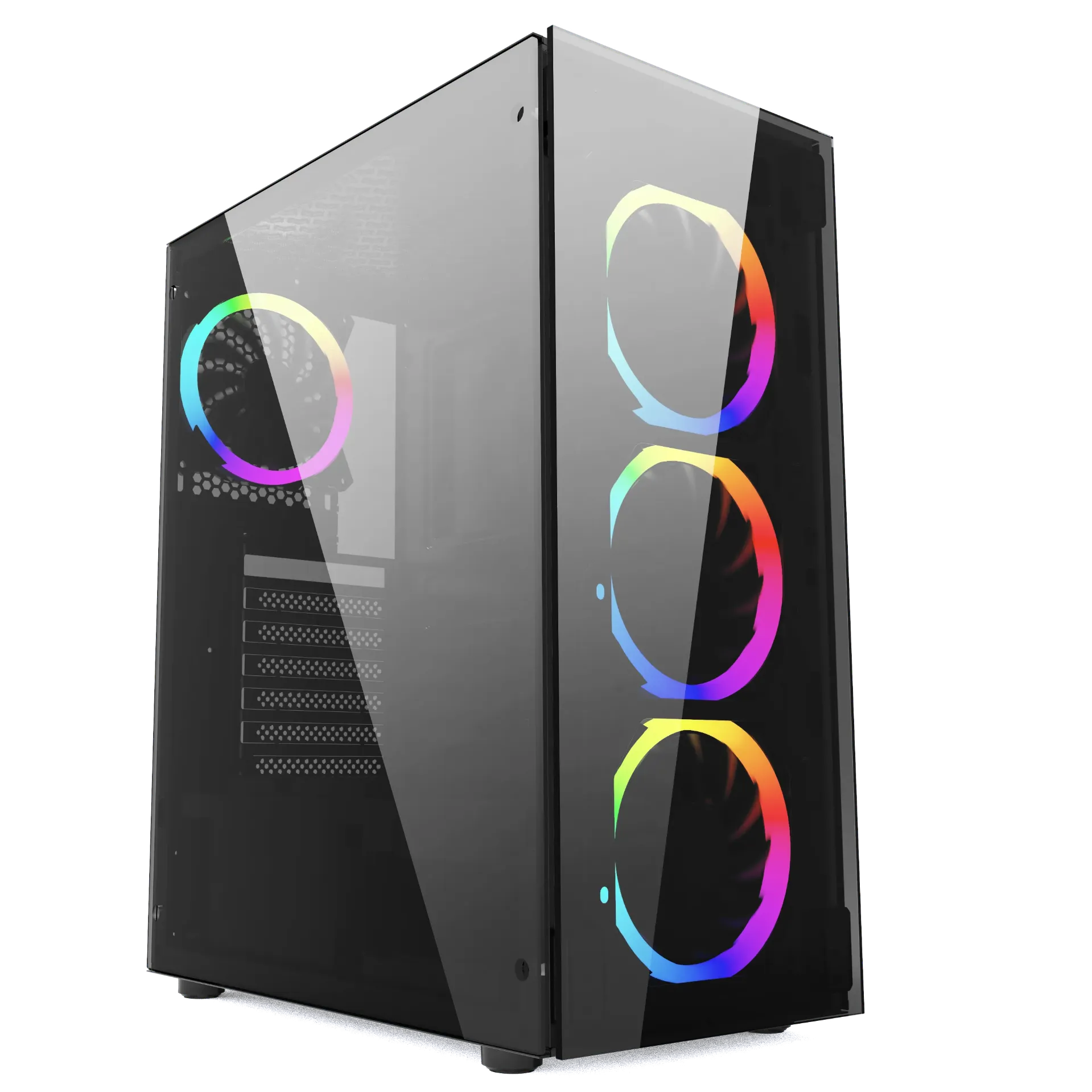 ARGO "Black , case with 1*usb3.0+2*usb2.0+HD, tempered glass window, SPCC 0.45mm, with type-C, top with duster filter,  with power cover(need extra 0.8USD)"