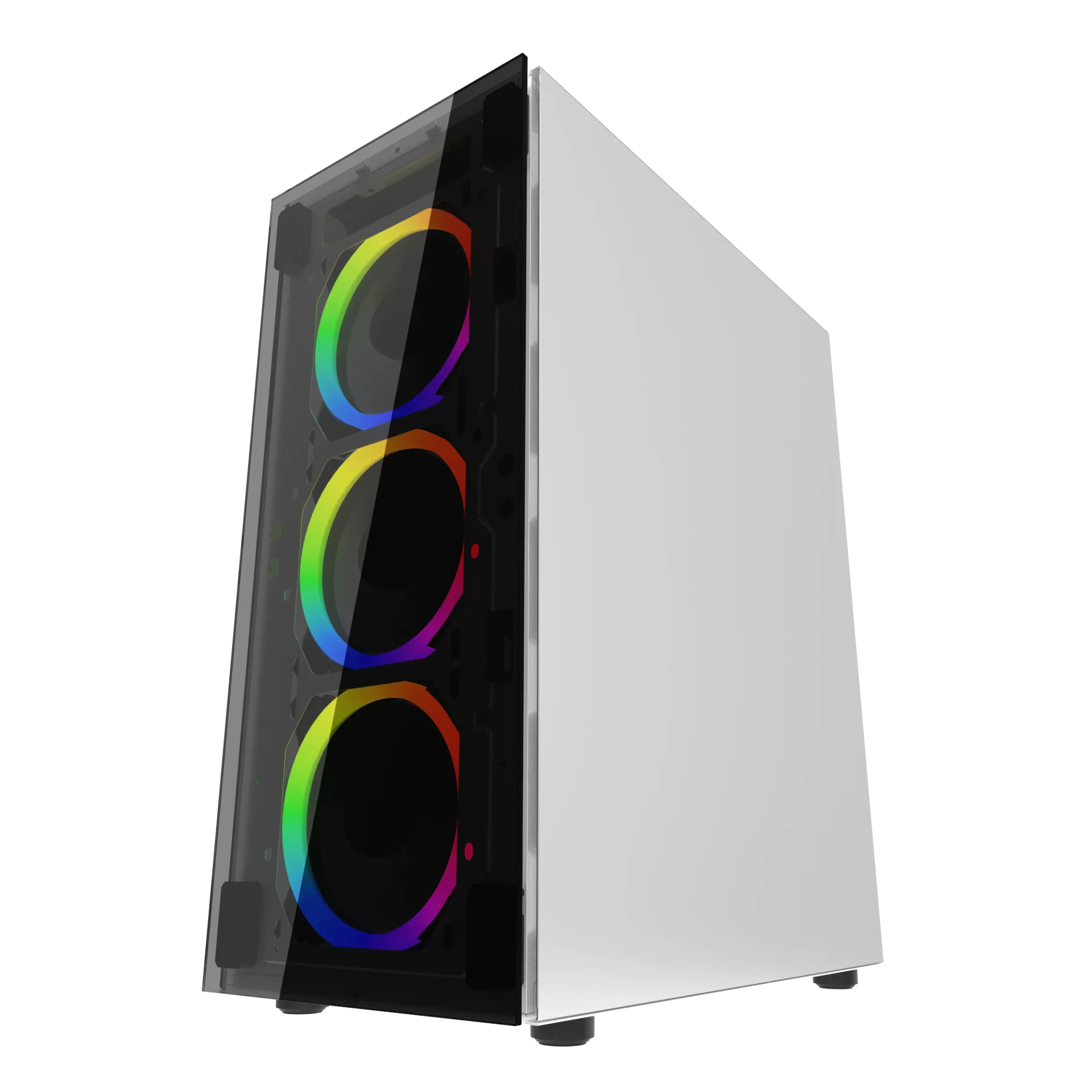 ARGO "full white , G120W case with 1*usb3.0+2*usb2.0+HD, tempered glass window, SPCC 0.45mm, with USB-C, top with duster filter,  with power cover(need extra 0.8USD)"