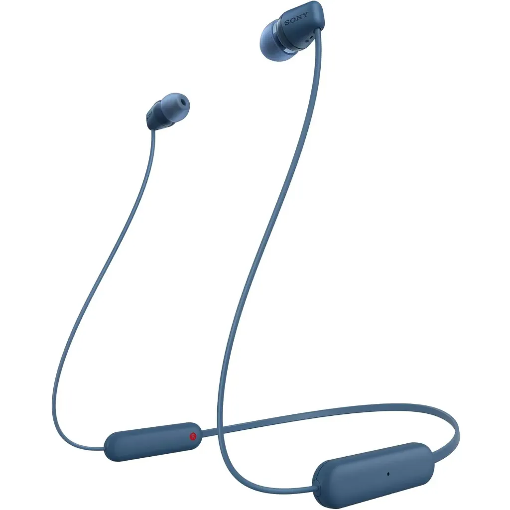 [WI-C100/LZ E] Sony WI-C100 Wireless in-Ear Bluetooth Headphones with Built-in Microphone, BLUE