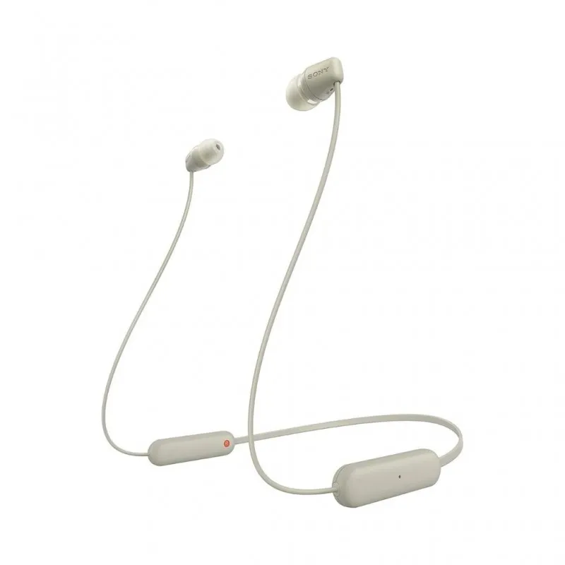 Sony WI-C100/CZ UC WI-C100 Wireless In-Ear Headphones with Neckband and Microphone for Hands Free Calling, TAUPE,